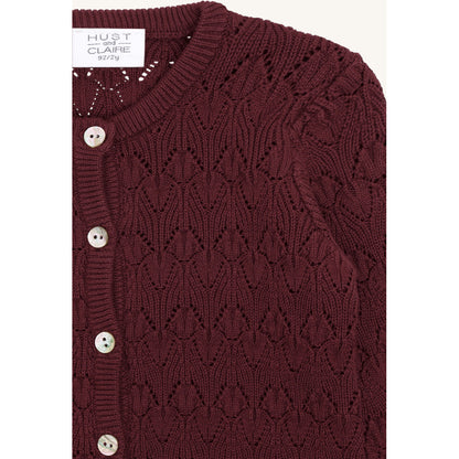 Hust & Claire HCCilja Pointelle Cardigan 4386 New Maroon