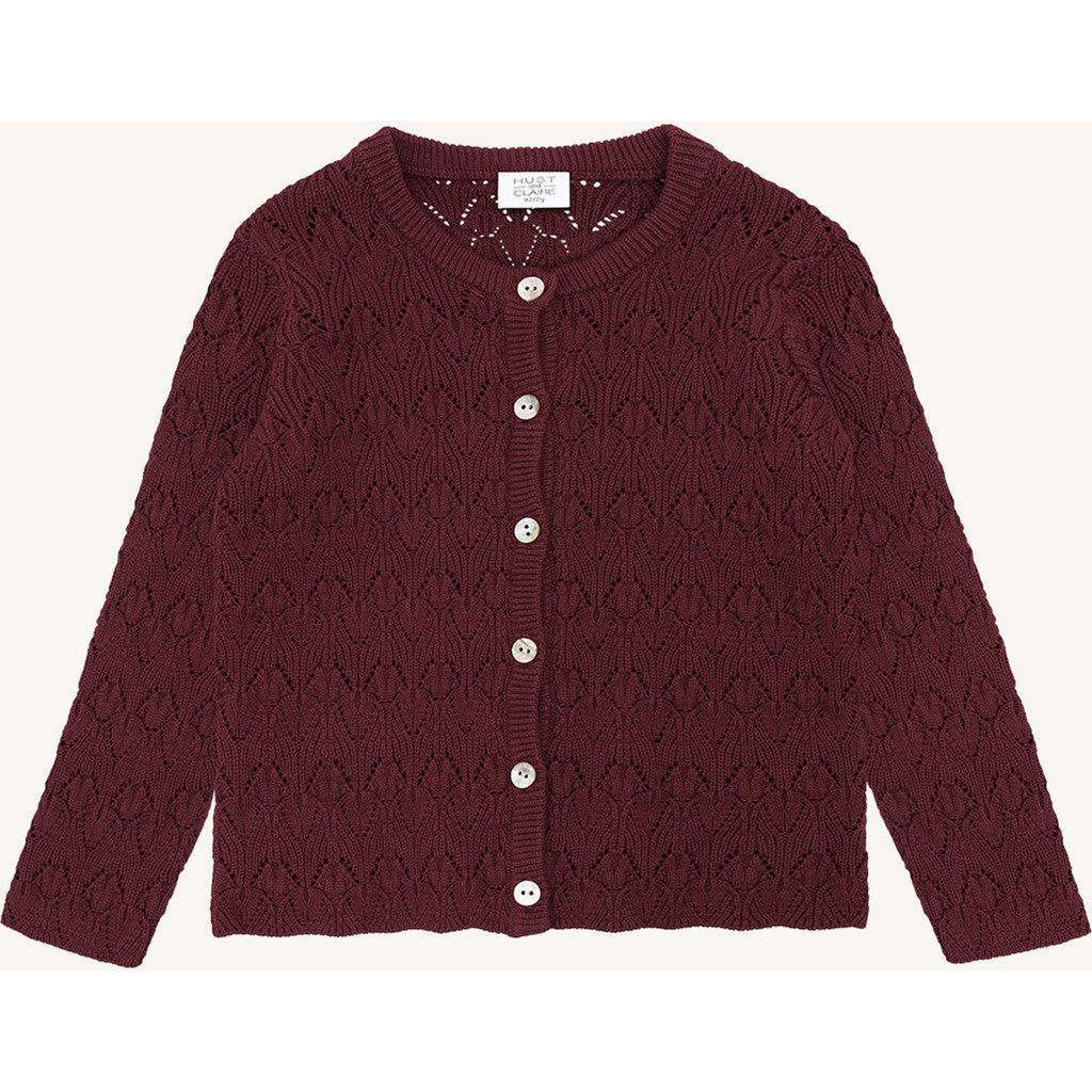 Hust & Claire HCCilja Pointelle Cardigan 4386 New Maroon