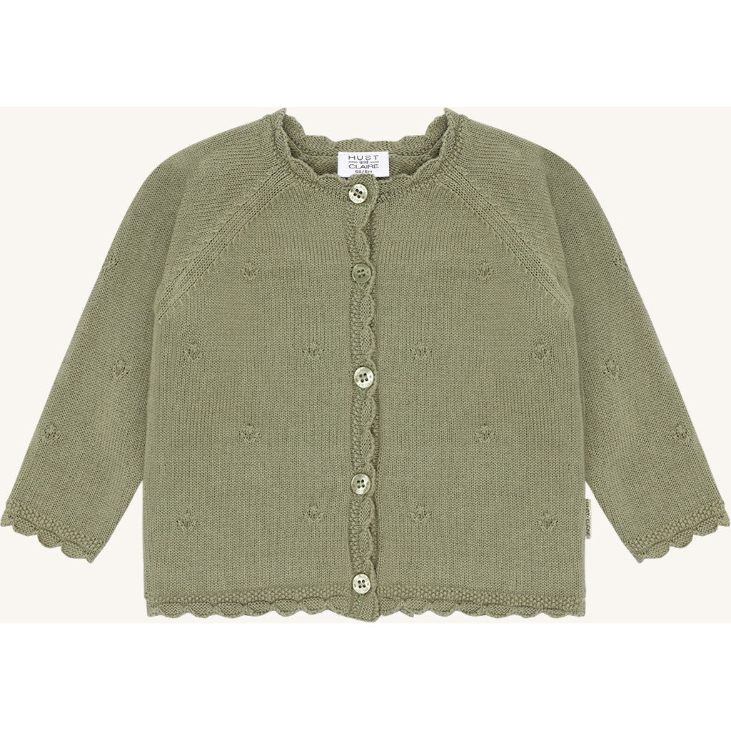 Hust & Claire HCCilja Pointelle Cardigan 3407 Green Tea