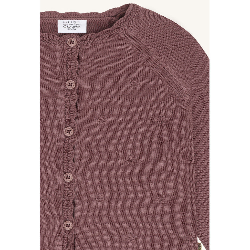 Hust & Claire HCCilja Pointelle Cardigan 3870 Plum