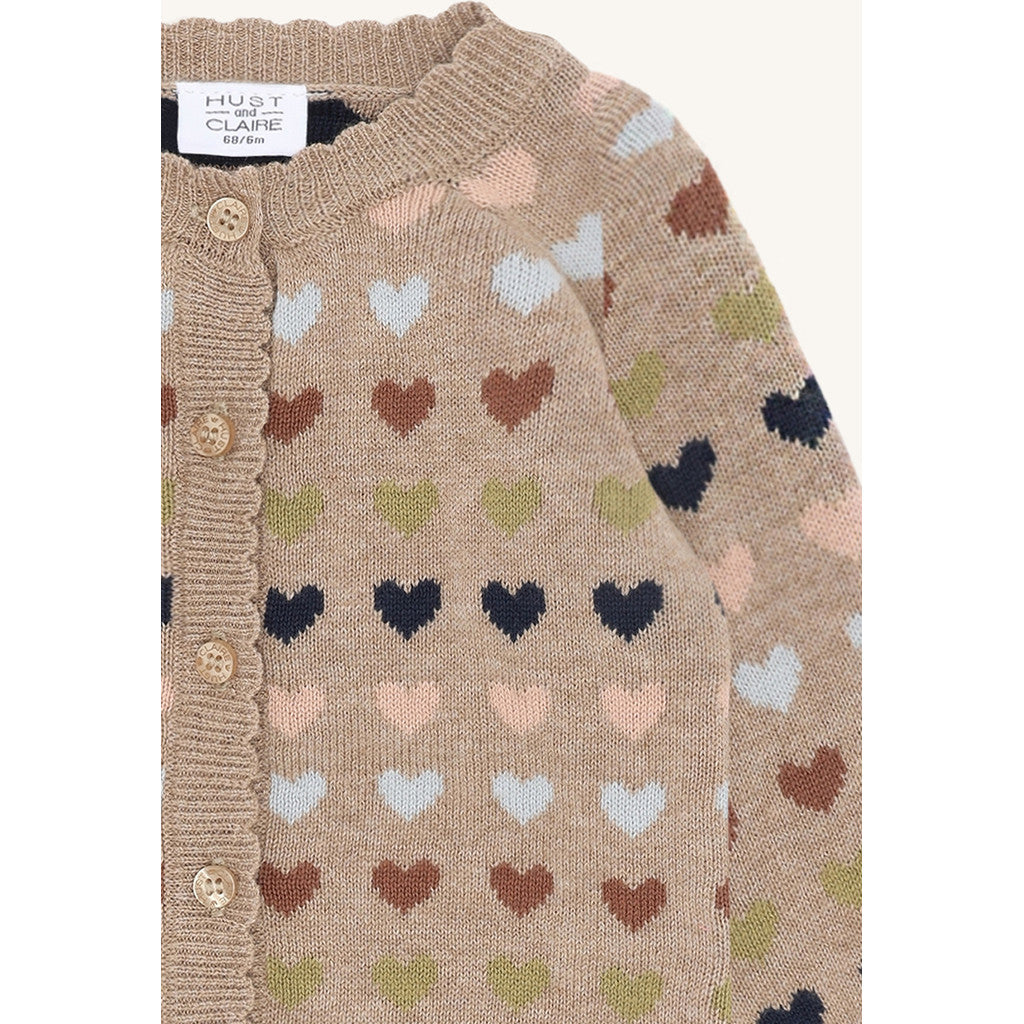 Hust & Claire HCCilja winter heart Cardigan 3554 Biscuit