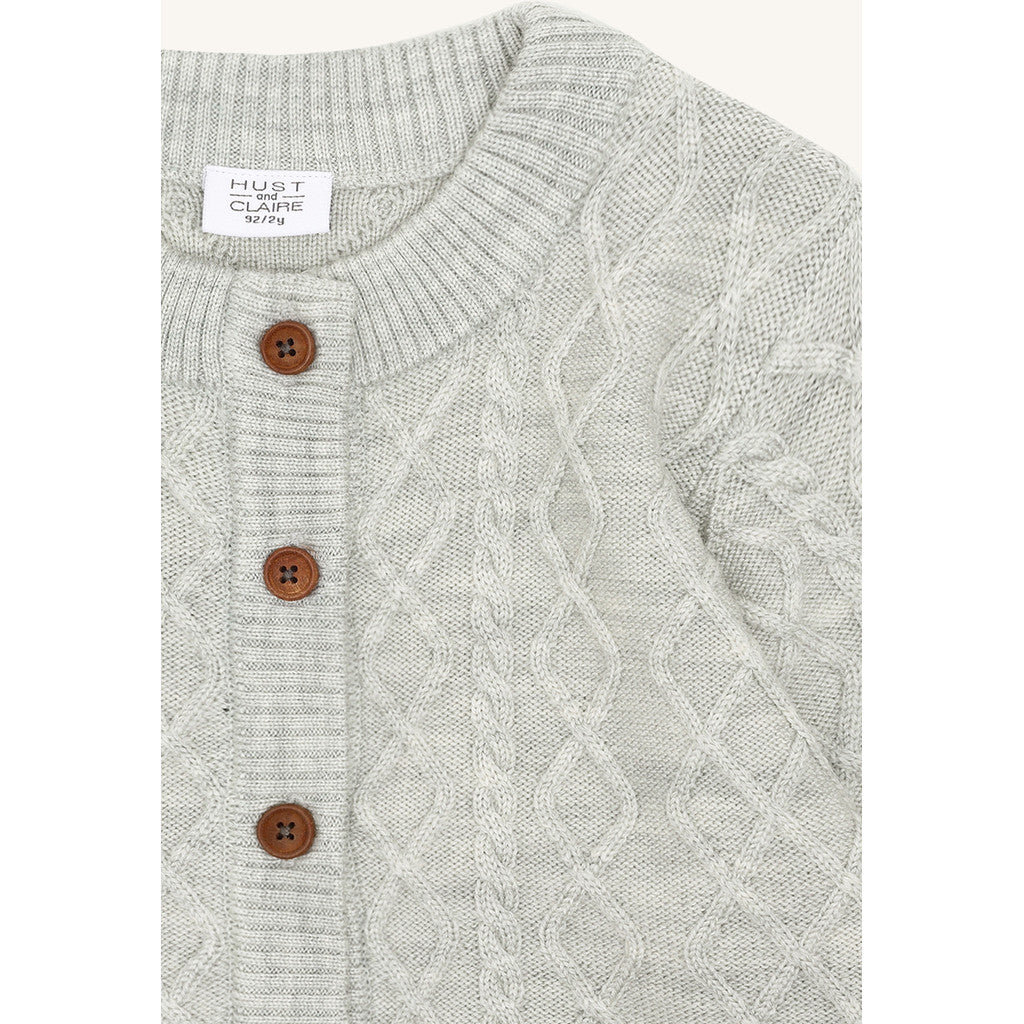 Hust & Claire HCCuri Jacket Wool Cardigan 1201 Light Grey Melange