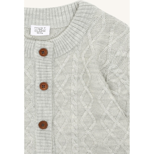 Hust & Claire HCCuri Jacket Wool Cardigan 1201 Light Grey Melange