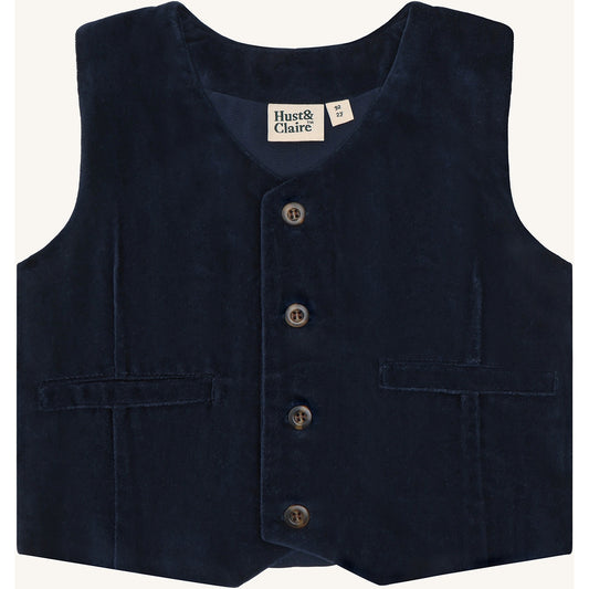 Hust & Claire HCEik Moleskin Waistcoat 4150 More Navy