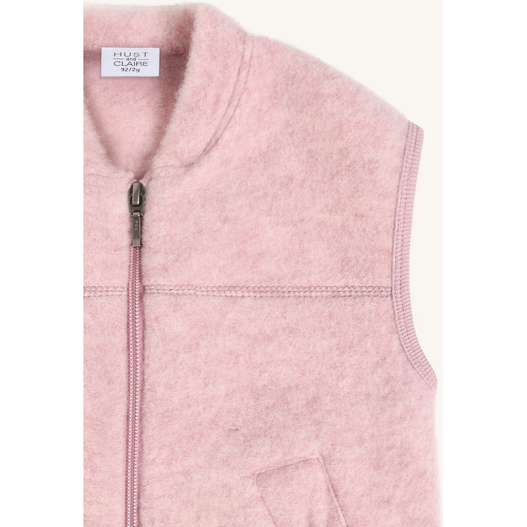 Hust & Claire HCEmilo Zip Wool Waistcoat 3875 Heather
