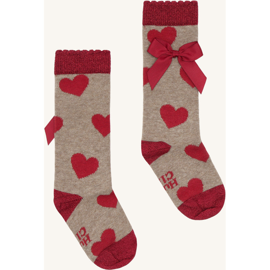 Hust & Claire HCFlorie High Socks Socks 3554 Biscuit Melange