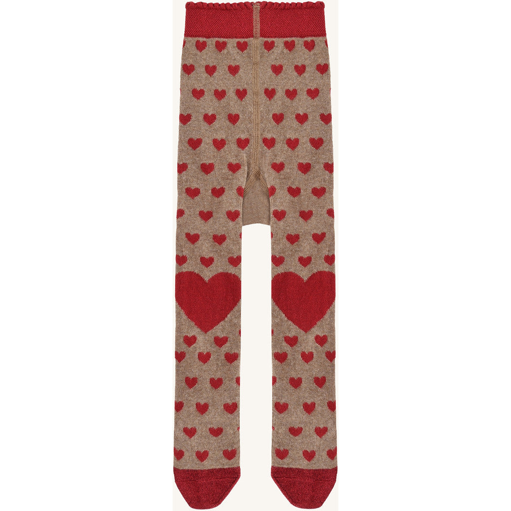 Hust & Claire HCFrankie Hearts Stockings 3554 Biscuit