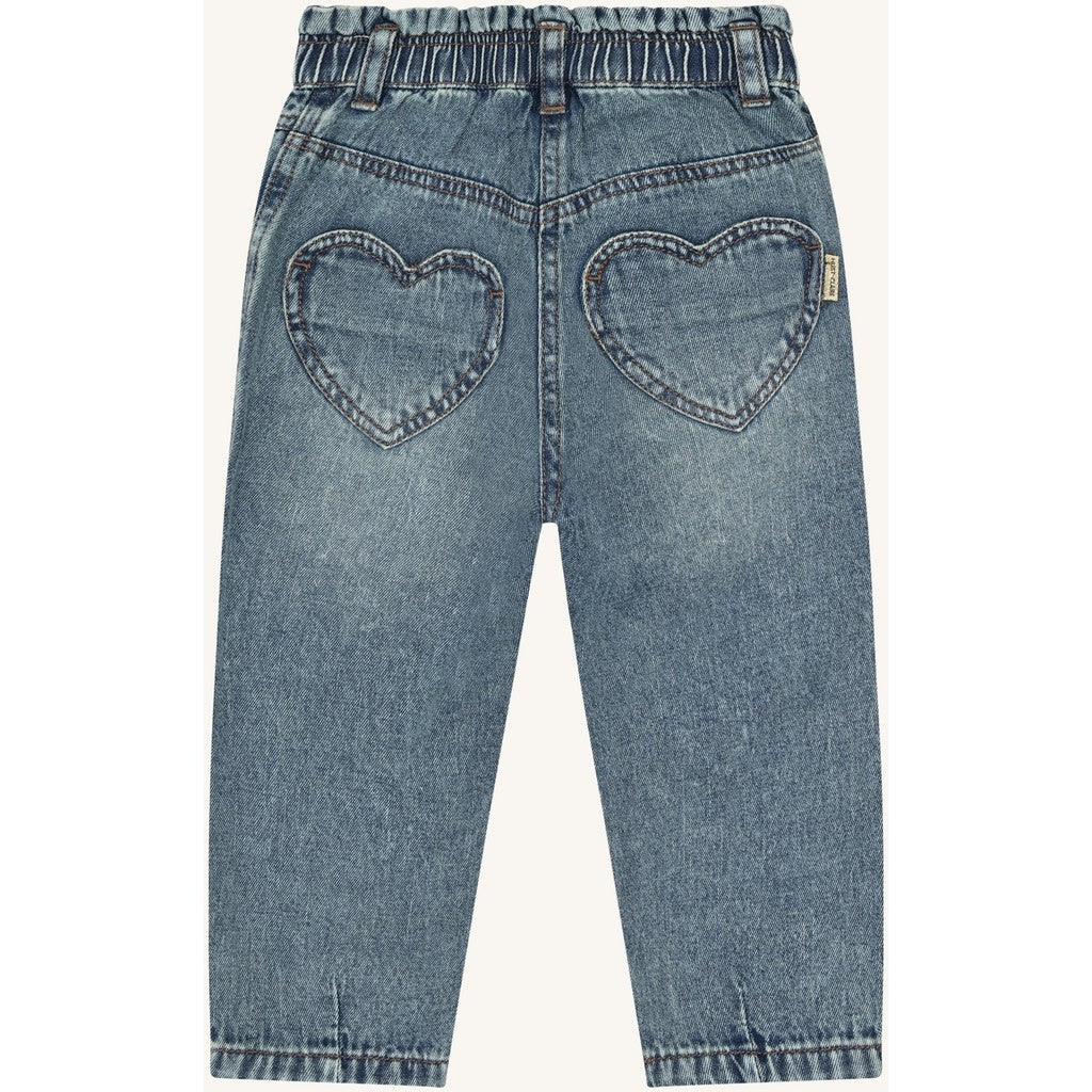 Hust & Claire HCJamille washed denim Trousers 62 Blue Denim