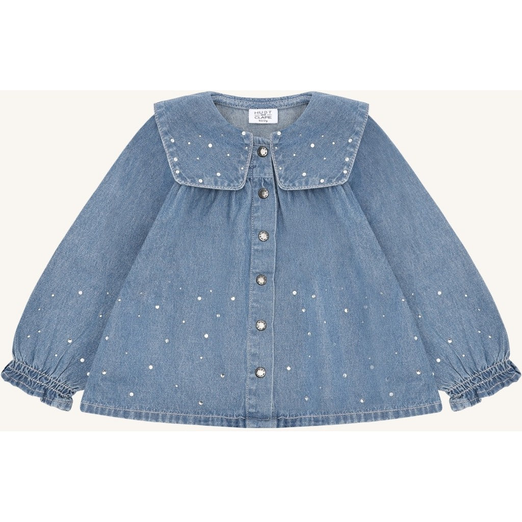 Hust & Claire HCKaroline Denim w.studs Dresses 57 Blue Denim