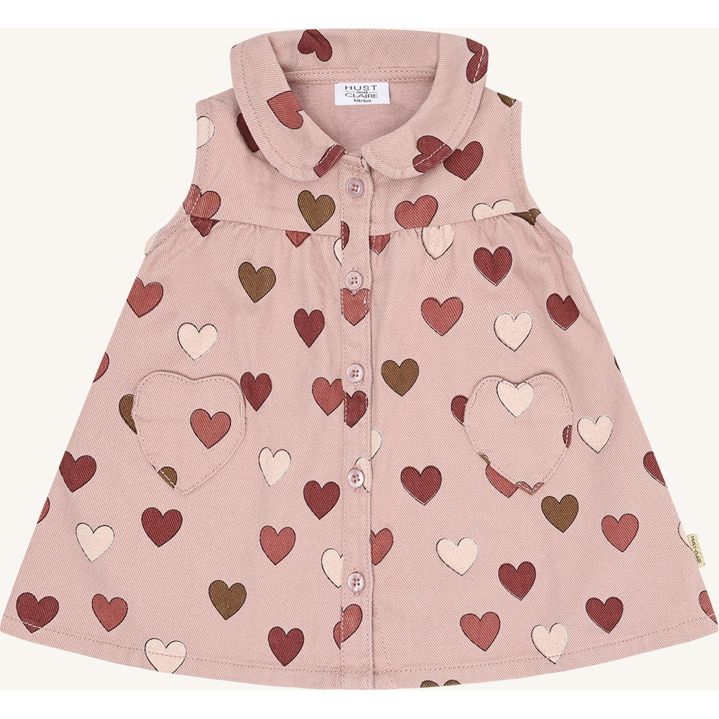 Hust & Claire HCKatinka Fine Twill Old Hearts Dresses 3735 Adobe Rose