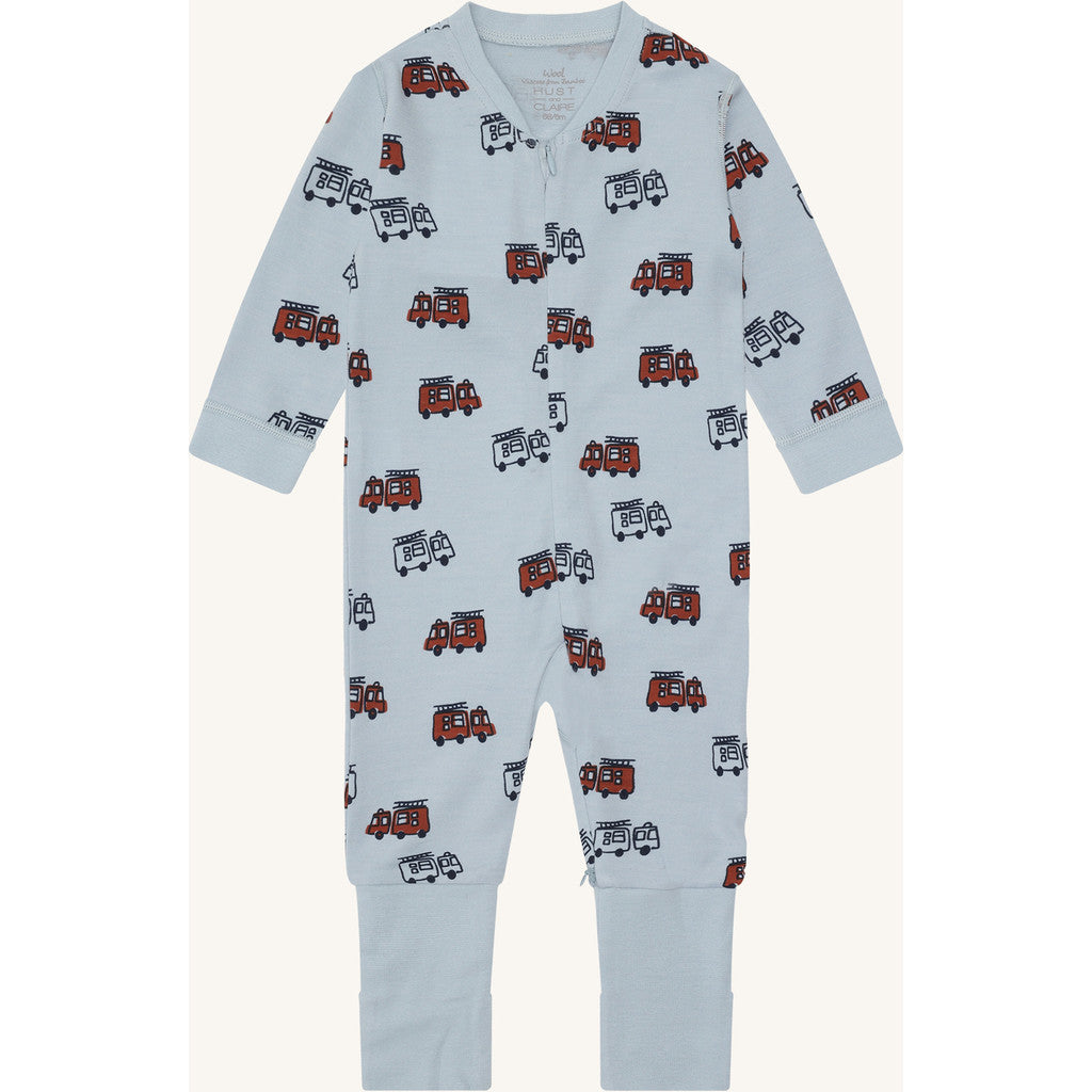 Hust & Claire HCManu Firetruck Zip Night Suit 4117 Baby Blue