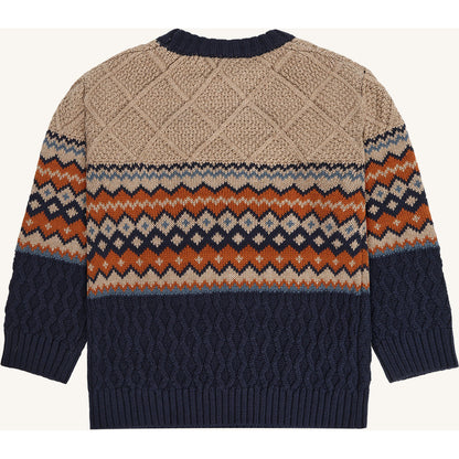 Hust & Claire HCPelle Knit Colorblock Stripes Pullover 3554 Biscuit