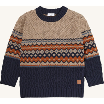 Hust & Claire HCPelle Knit Colorblock Stripes Pullover 3554 Biscuit
