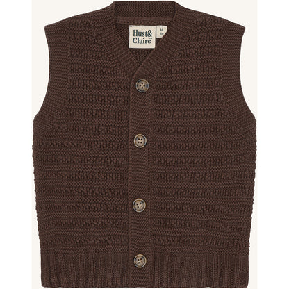 Hust & Claire HCPerry Buttons Knitwear 3576 Brown Stone