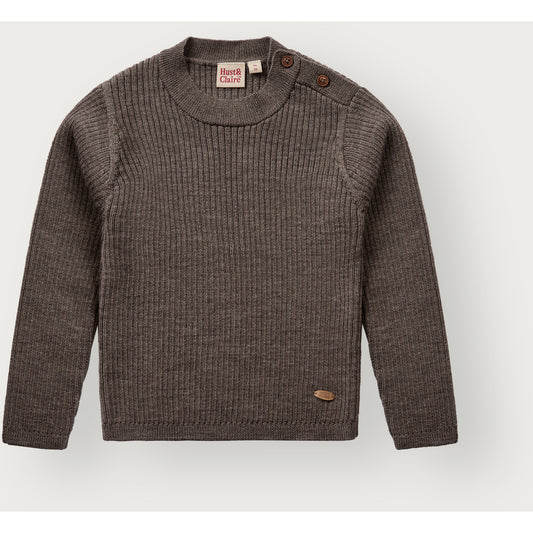 Hust & Claire HCPil Wool Rib Pullover 3232 Deer Melange