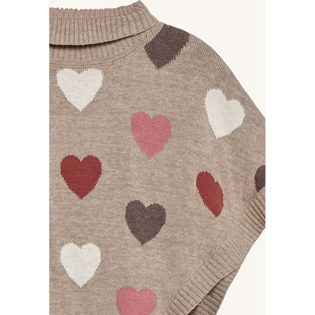 Hust & Claire HCPinja hearts Poncho 3554 Biscuit