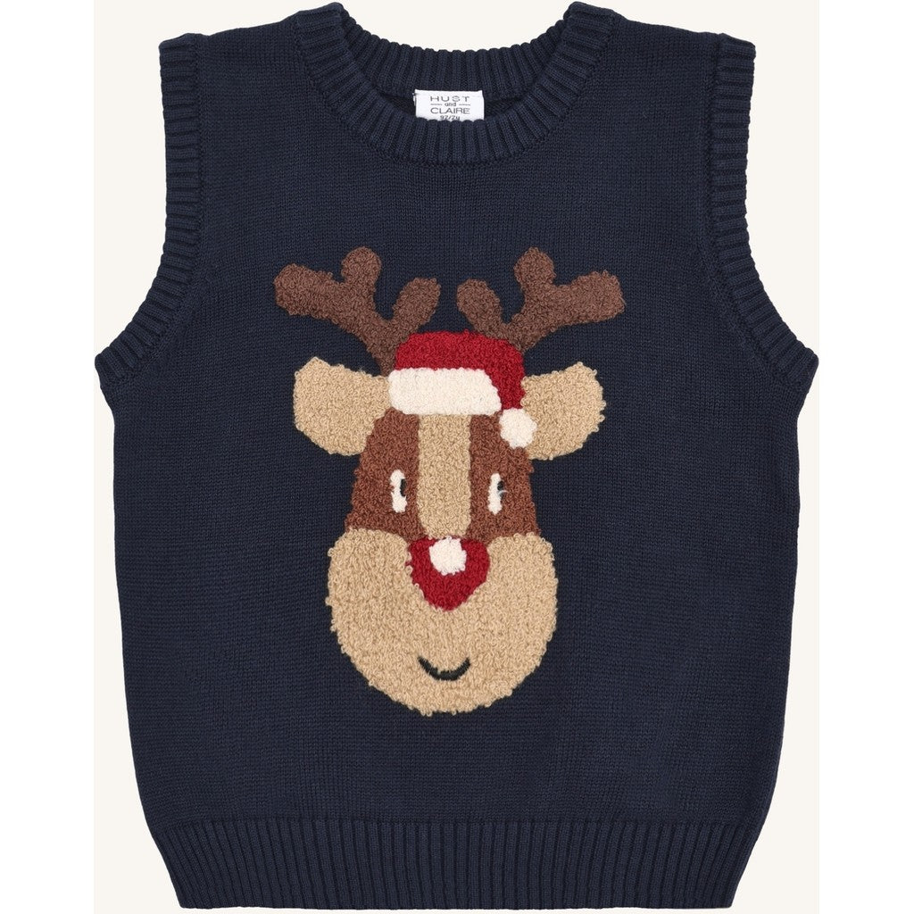 Hust & Claire HCPrinco  Reindeer Knitwear 4150 More Navy