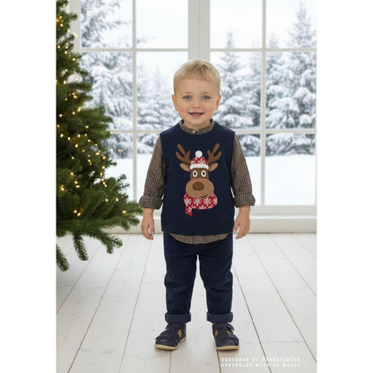 Hust & Claire HCPrinco Reindeer Knitwear 4150 More Navy