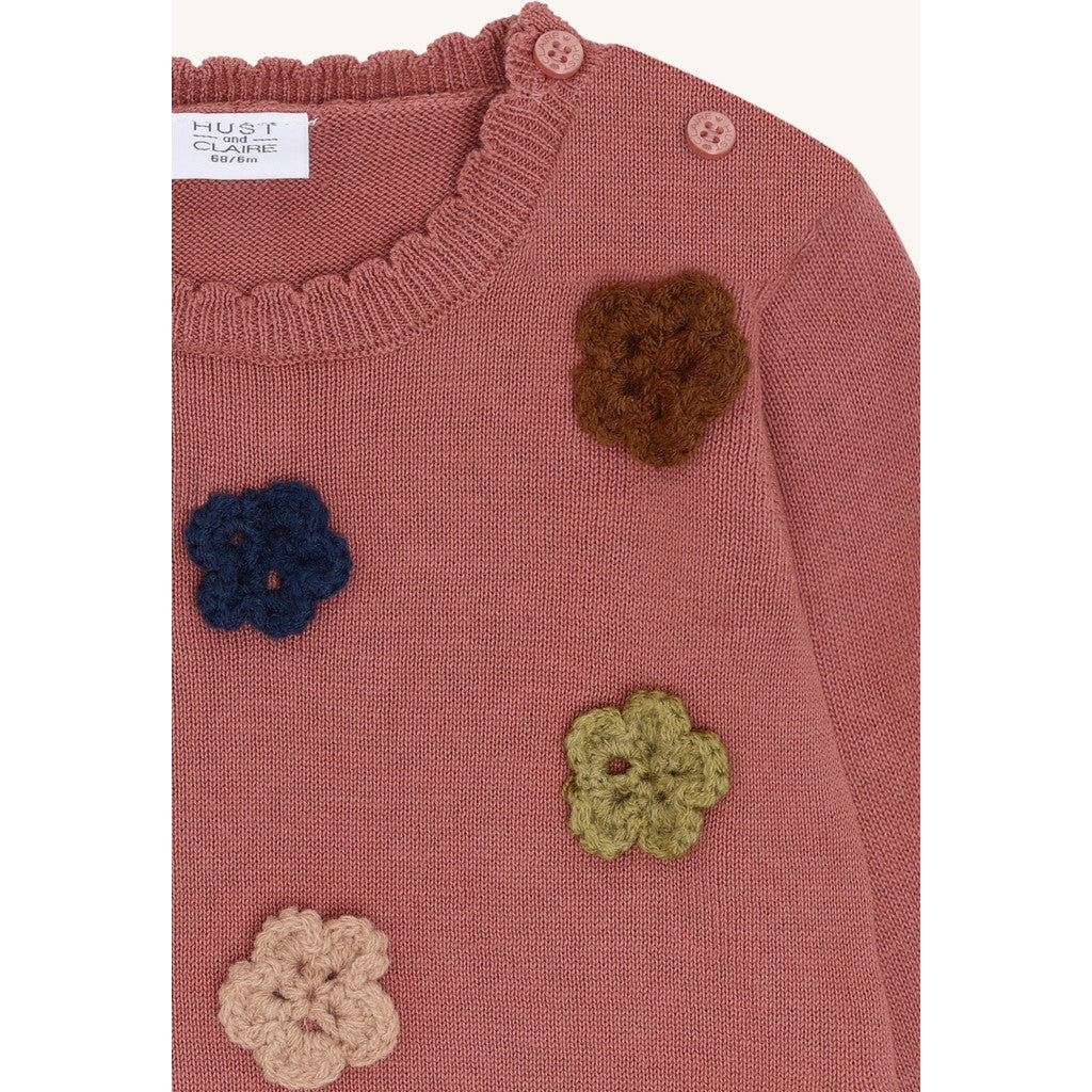 Hust & Claire HCPusle flower Pullover 3392 Dry Rose
