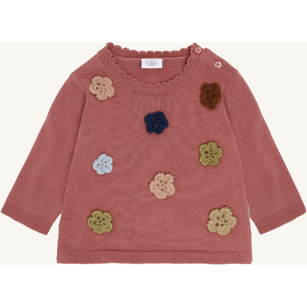 Hust & Claire HCPusle flower Pullover 3392 Dry Rose