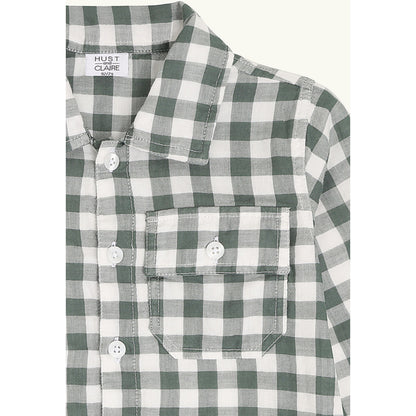 Hust & Claire HCRavn Muslin Check Shirts 3484 Balsam Green