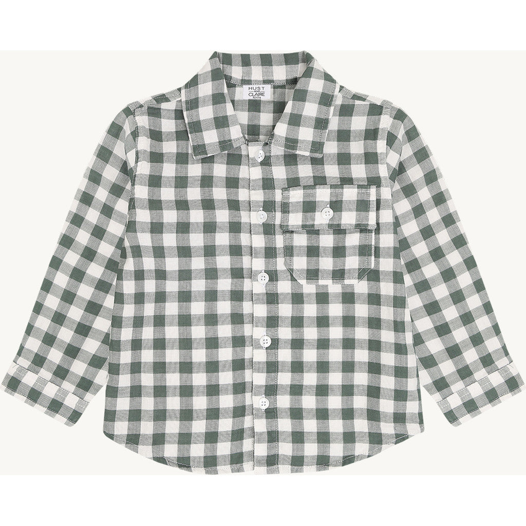 Hust & Claire HCRavn Muslin Check Shirts 3484 Balsam Green