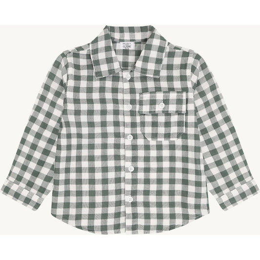 Hust & Claire HCRavn Muslin Check Shirts 3484 Balsam Green