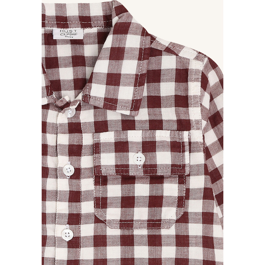 Hust & Claire HCRavn Muslin Check Shirts 4361 Red Chocolate