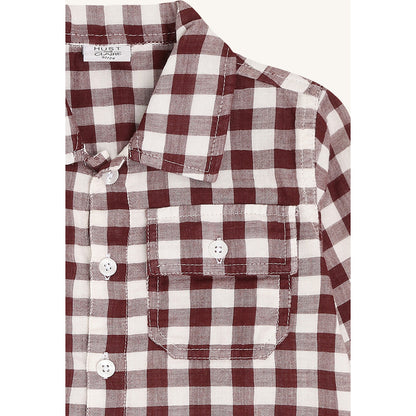 Hust & Claire HCRavn Muslin Check Shirts 4361 Red Chocolate