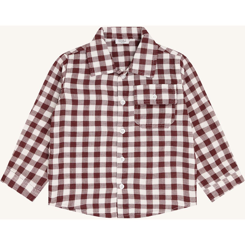 Hust & Claire HCRavn Muslin Check Shirts 4361 Red Chocolate