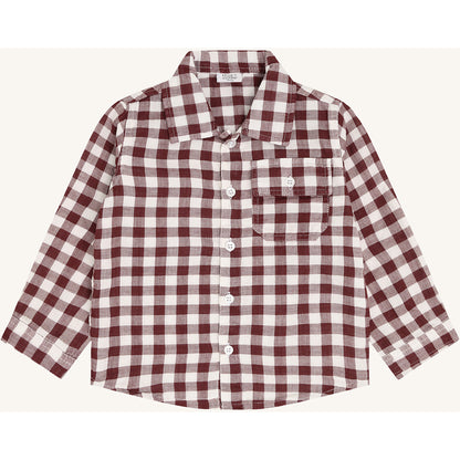 Hust & Claire HCRavn Muslin Check Shirts 4361 Red Chocolate