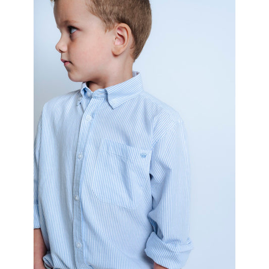 Hust & Claire HCRuben Stripe Shirts 1134 Light Blue