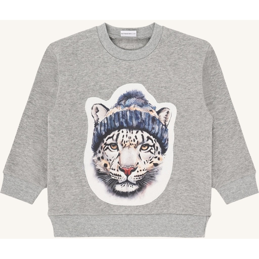 Hust & Claire HCSejer Snow Leopard Sweatshirt 1212 Tile Grey Melange