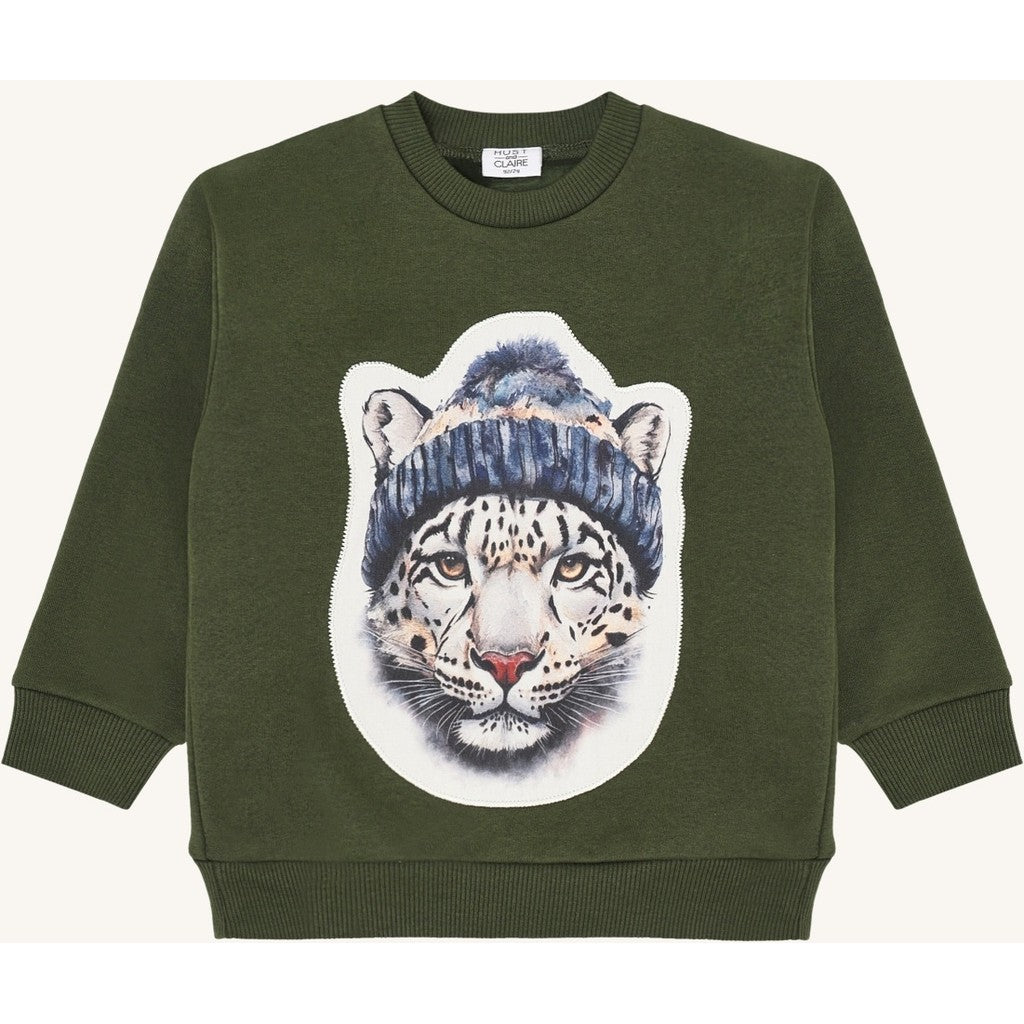 Hust & Claire HCSejer Snow Leopard Sweatshirt 3461 Deep Ivy