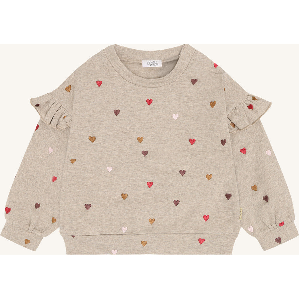 Hust & Claire HCSicillia Heartbeat Sweatshirt 3554 Biscuit