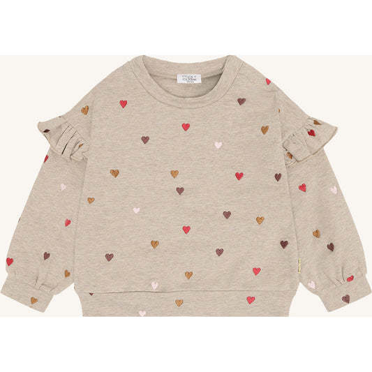 Hust & Claire HCSicillia Heartbeat Sweatshirt 3554 Biscuit