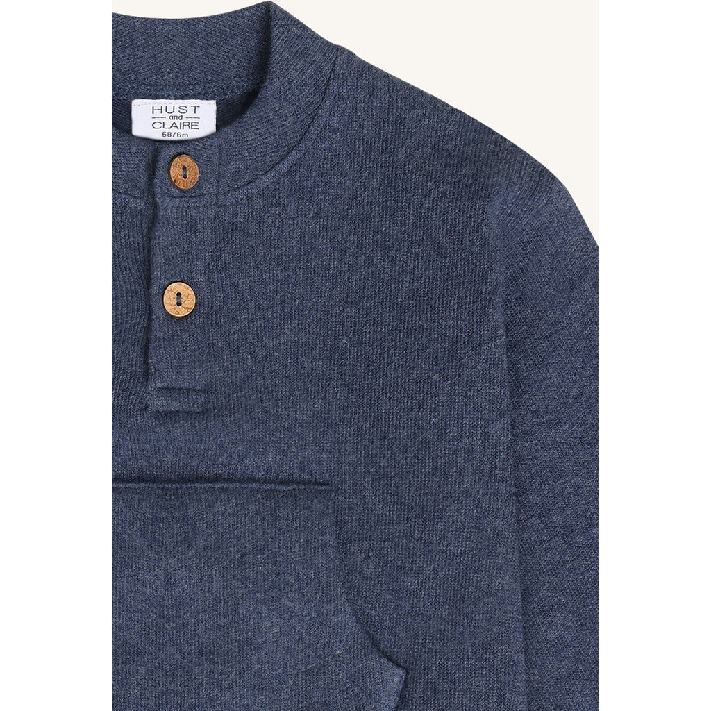 Hust & Claire HCSigurt Fine knit Sweatshirt 3180 Vintage Indigo
