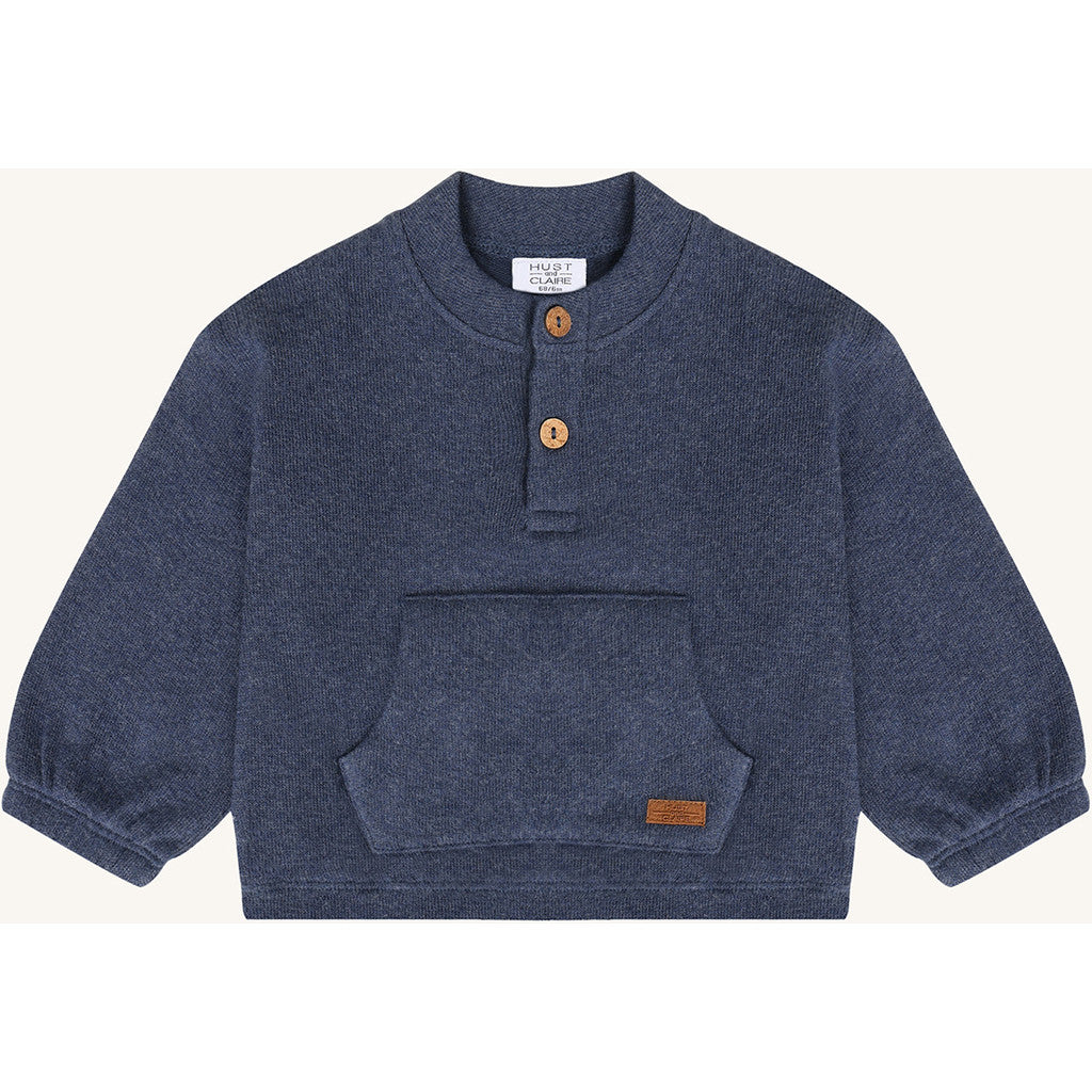 Hust & Claire HCSigurt Fine knit Sweatshirt 3180 Vintage Indigo