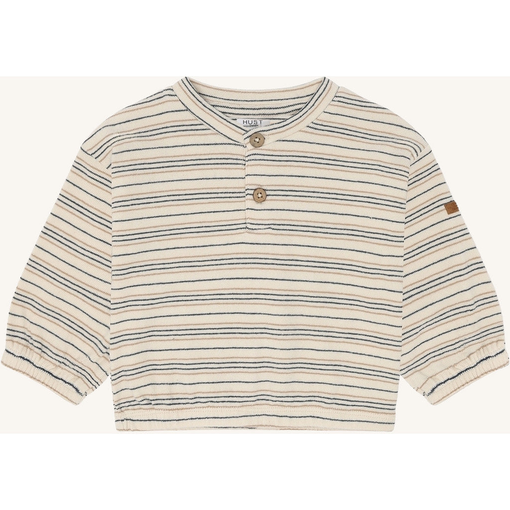 Hust & Claire HCSigurt Fine striped knit Sweatshirt 3272 Snow White
