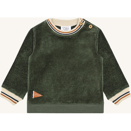 Hust & Claire HCSofus Ribbed velour Sweatshirt 3461 Deep Ivy