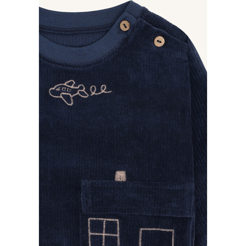 Hust & Claire HCSofus Ribbed velour Sweatshirt 3146 Blues