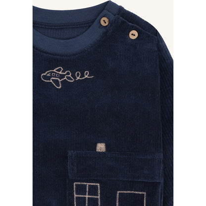 Hust & Claire HCSofus Ribbed velour Sweatshirt 3146 Blues