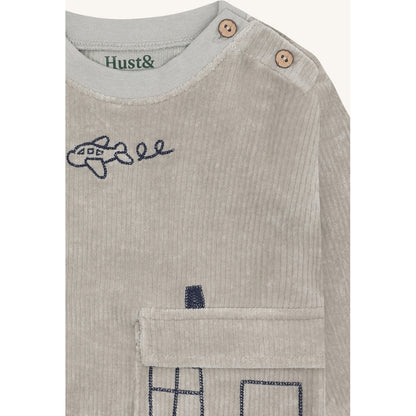 Hust & Claire HCSofus Ribbed velour Sweatshirt 4440 Forest Fog
