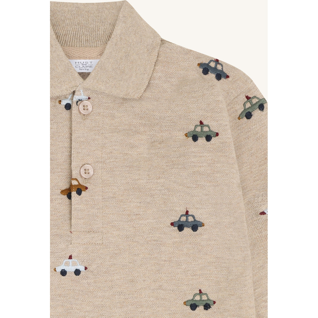 Hust & Claire HCStevie Police emb. Polo L/S 3552 Beige Melange