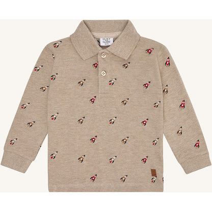 Hust & Claire HCStevie Space embroidery Polo L/S 3554 Biscuit