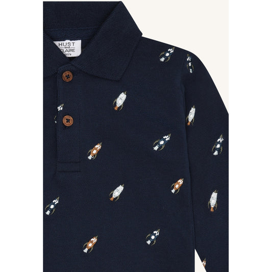 Hust & Claire HCStevie Space embroidery Polo L/S 4150 More Navy