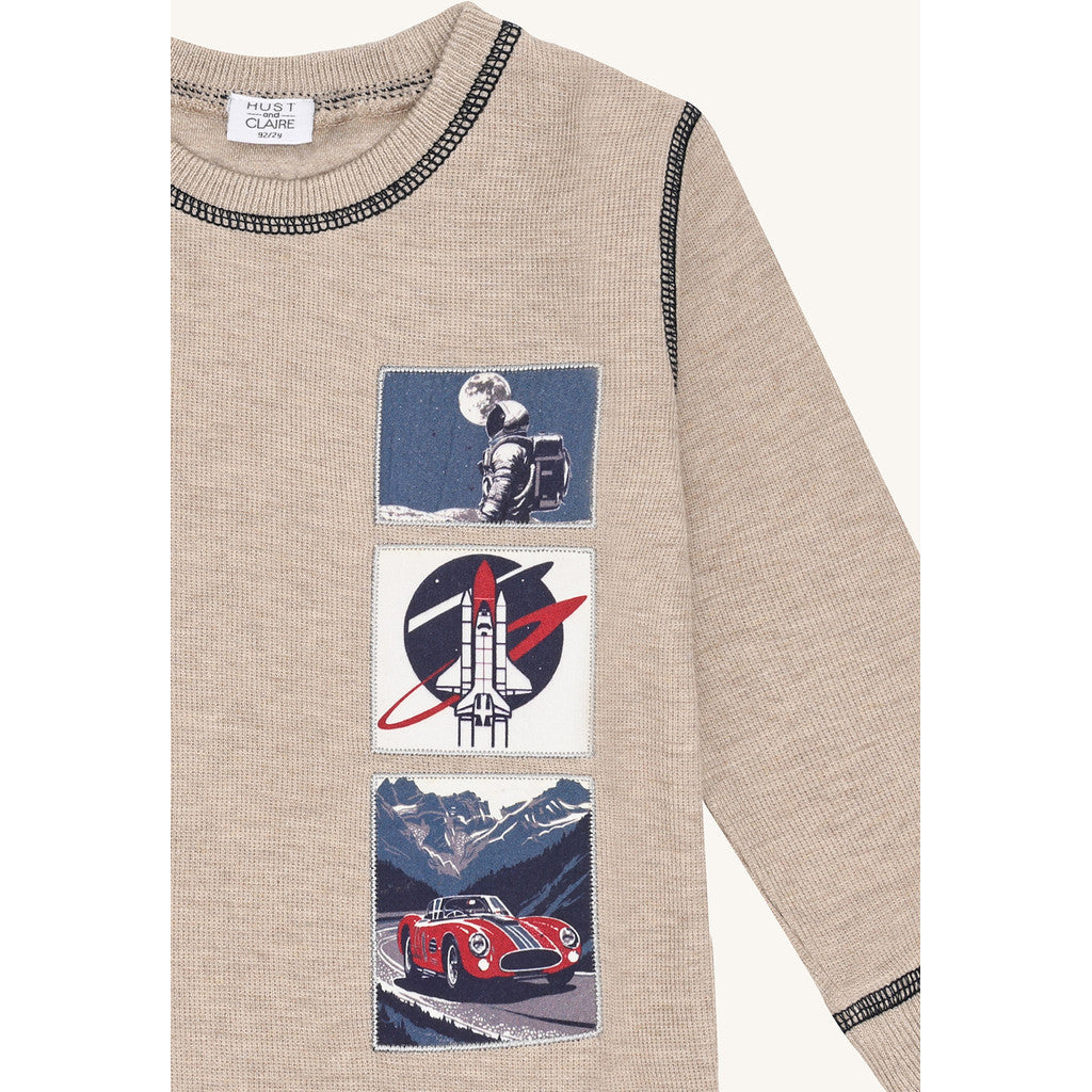 Hust & Claire HCSune Space T-shirt L/S 3554 Biscuit
