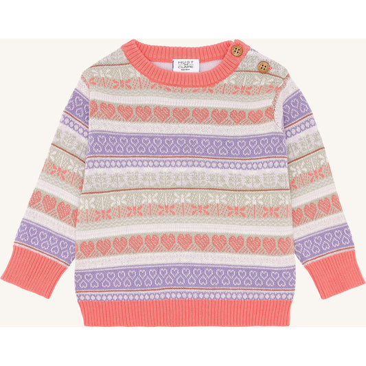 Hust & Claire Knit HCPusle Spring Jacquard Pullover 3771 Wild Coral