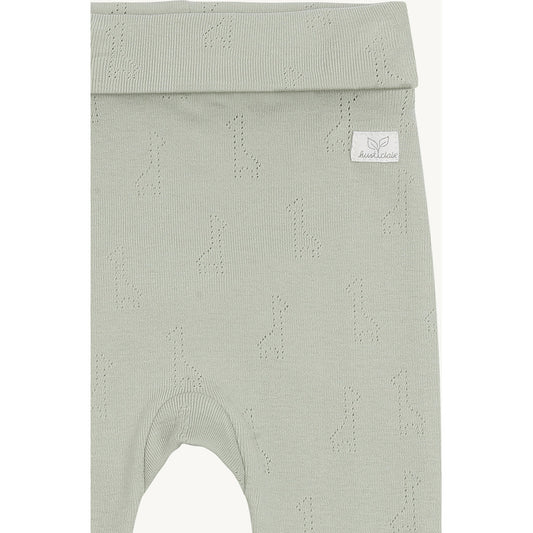 Hust & Claire Leggings HCLas Pointelle Giraffe Leggings 4409 Green Sage