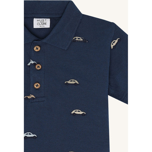 Hust & Claire T-shirt HCAdrian Pique car emb. Polo S/S 3160 Blue Moon